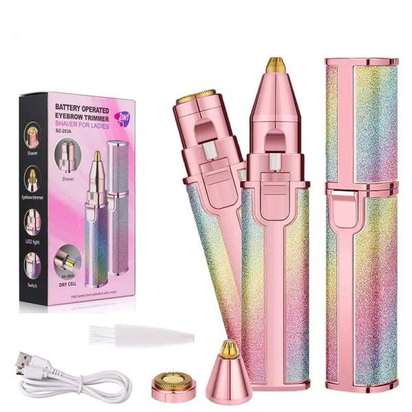 Facial Hair Remover / Eyebrow Trimmer 2 In 1 Rechargeable