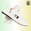 Kaptaan Peshawari Chappal - Handmade White