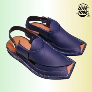 ZALMI Peshawari Chappal - Handmade Navy Blue