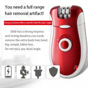 Kemei KM-3068 - Rechargeable 3-in-1 Epilator Hair Removal Device for Women